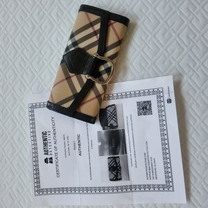 Burberry Nova Checkered Stirr Up Buckle Large Wallet